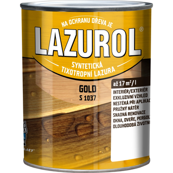 Товстошарова лазур для дерева LAZUROL GOLD S1037, 0,75 л, T000 натуральний 8595073025842 фото