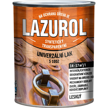 Лак для дерева та металу LAZUROL S1002 UNIVERSAL, 0,75 л, безбарвний, глянсовий 8595073020151 фото