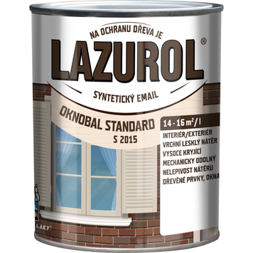 Фарба для вікон та дверей LAZUROL OKNOBAL STANDARD S2015, 0,6 л, біла, глянсова 8591235039382 фото