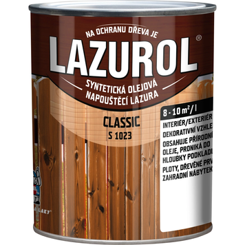 Лазур тонкошарова для дерева LAZUROL CLASSIC S1023 (з вмістом олії), 0,75 л, 0000 безбарвний 8595073020212 фото