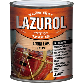 Яхтний лак для деревини LAZUROL LODN&Iacute; LAK S1119, 0,375 л, безбарвний, глянсовий 8591235039320 фото